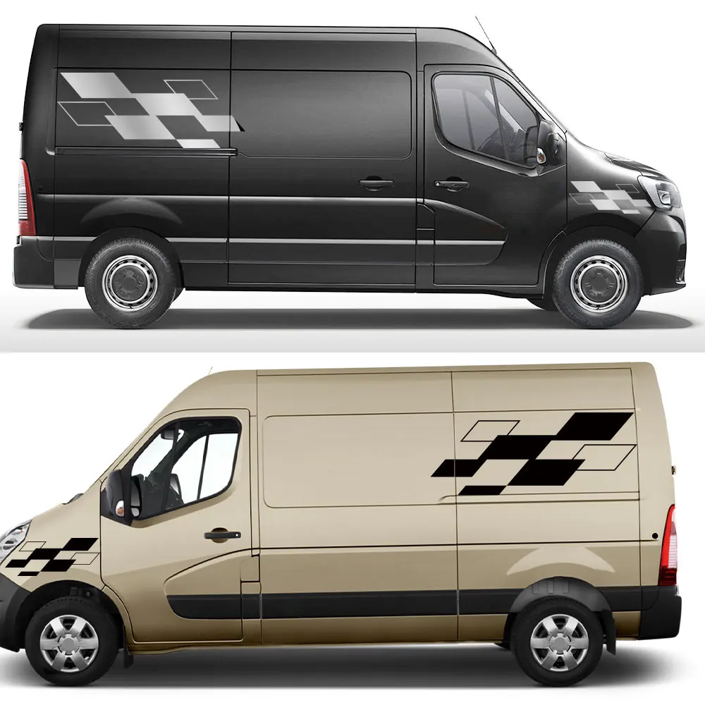 Van Body Side Stickers For Renault Master Nissan NV400 Opel Vauxhall Movano Car Camper Graphics Decals Auto Tuning Accessories