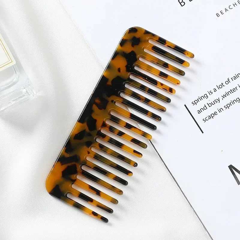 Korean fashion design hair comb wide teeth vinegar hair comb anti-static massage hair comb colorful hair styling tool W241112