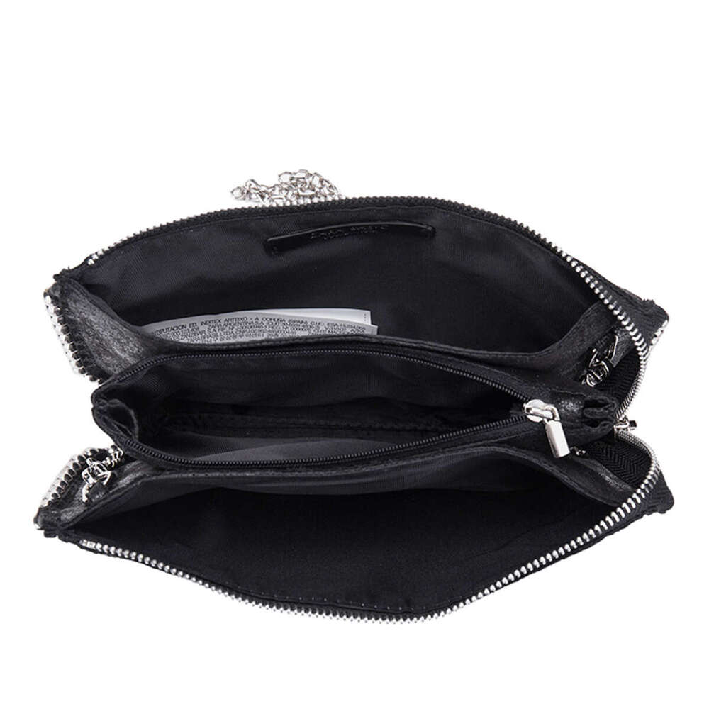 2024 new chain small square fashion rivets decorated black all-in-one crossbody bag