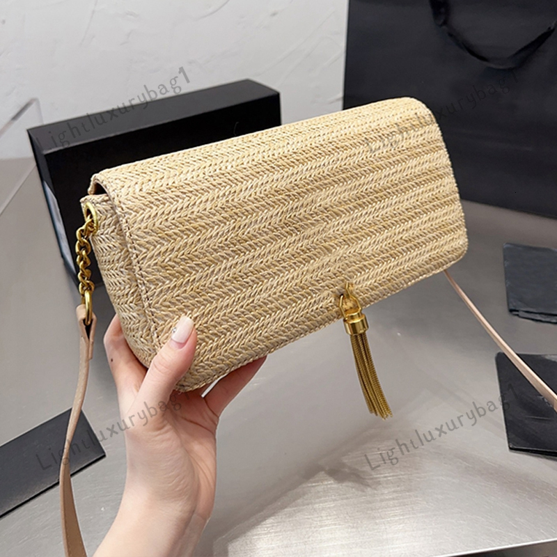 Designer Bags Summer Fashion Rattan Women Shoulder Woven Female Handbags Summer Beach Straw Crossbody Bags Casual Totes Purses 230429
