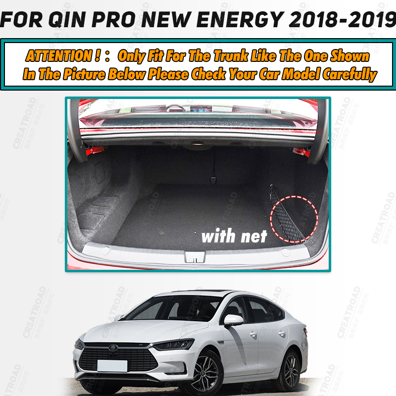 Auto Full Coverage Trunk Mat For Qin Pro New Energy 2018 2019 Car Boot Cover Pad Cargo Liner Interior Protector Accessories b2f15