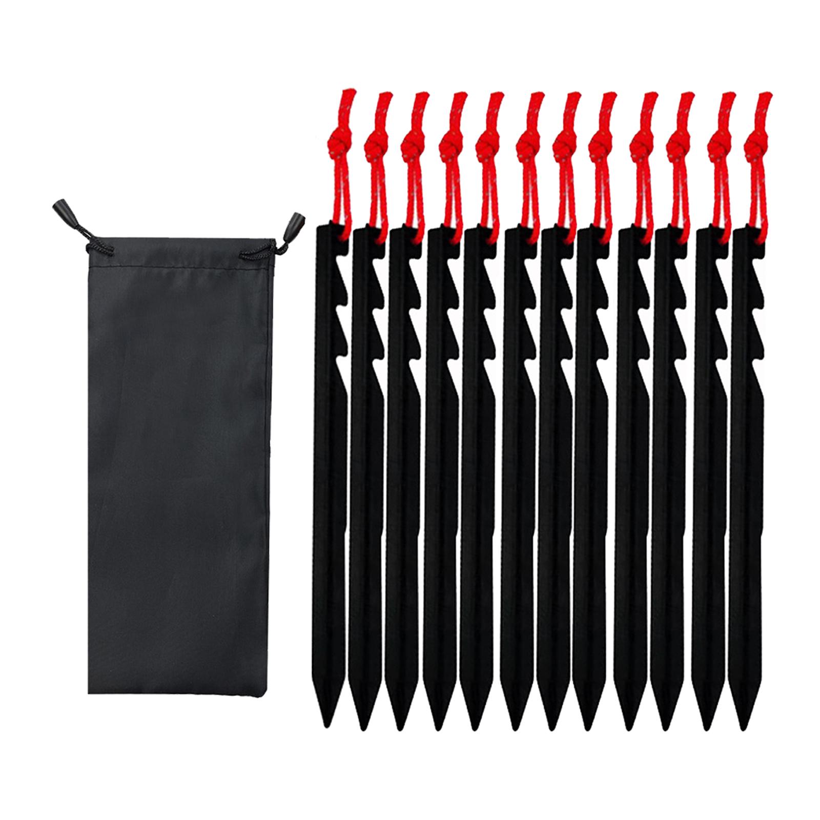 Stakes with Carry Pouch Durable Lightweight Anchors Heavy Duty Tent Ground Pegs for Outdoor Gardening Hiking Tarp
