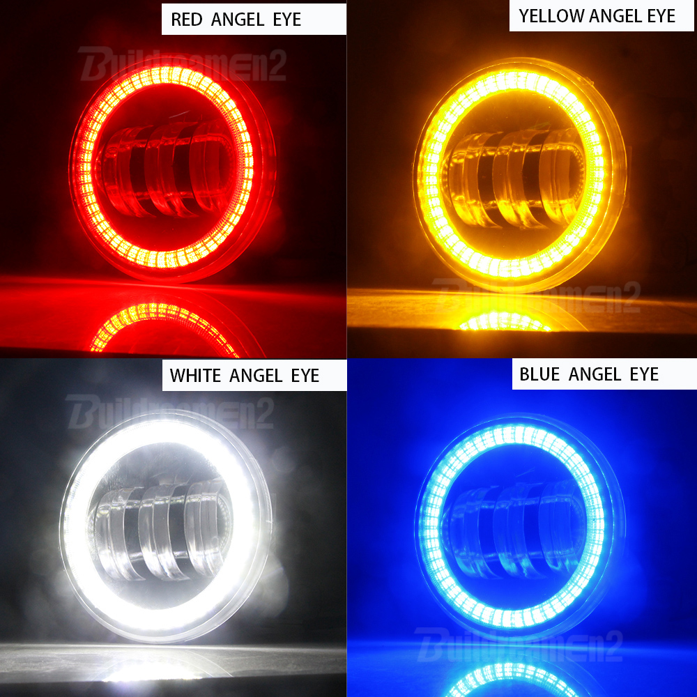 2 X Car Fog Light Assembly Angel Eye DRL LED Lens Fog Daytime Running Lamp For Fiat Sedici Panda 500 Punto Evo Doblo Tipo Ducato