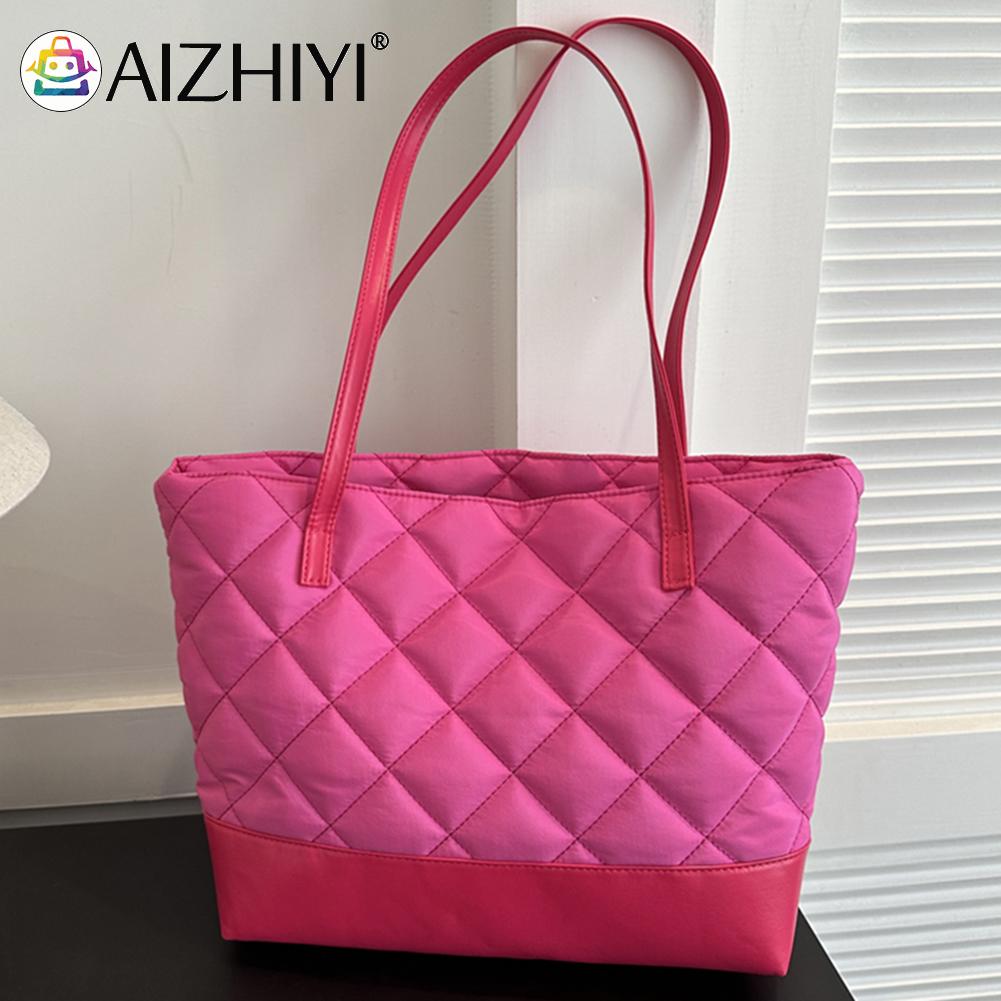 Women Dia Quilted Tote Bag Versatile Top Handle Lightweight Large Capacity Stylish Work 5
