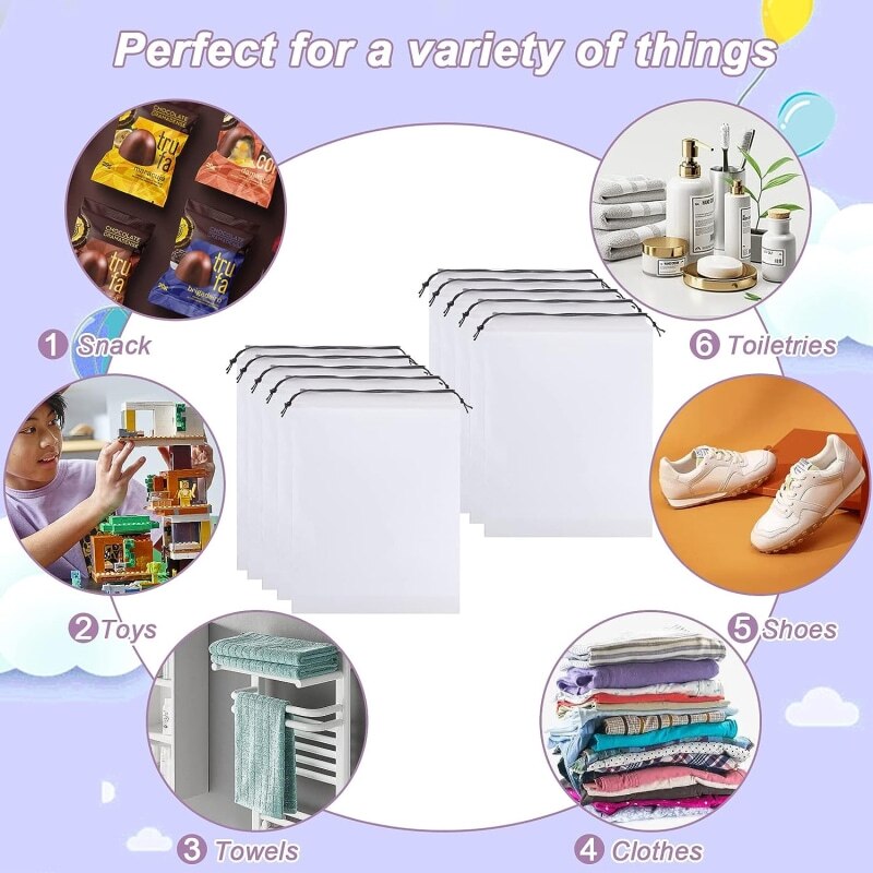 12/10pc Transparent Frosted Drawstring Bags Travel Waterproof Makeup Pocket Shoes Clothes Portable Underwear Organizer Pouch Bag 145f7 f4b1c