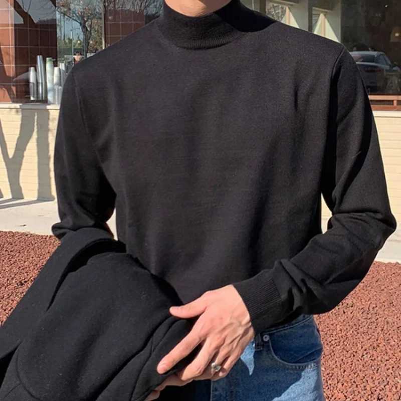 Knitwear Turtleneck Korean style long sleeved floral mens high neck streetwear popular clothing casual mens knitted sweater W2411111