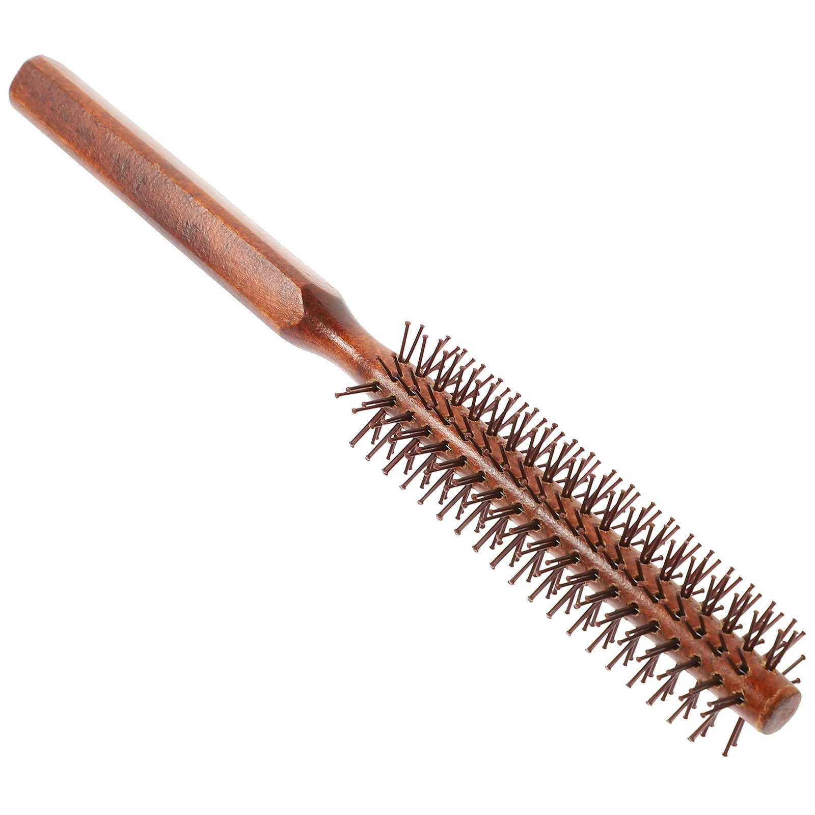 Mini hair brush wooden comb hair dryer dry anti-static hair brush suitable for curly household women round roller ladies W241112