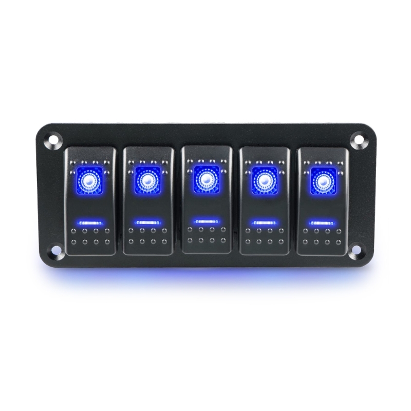 Household Appliances 12V Panel with Blue LED Light Toggle Rockers Waterproof for Auto Marine Vehicles Boats Drop Shipping