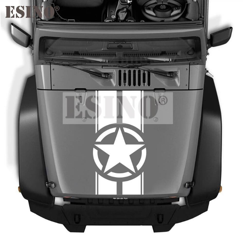 Styling Star Stripe Hood Decorative Cover PVC 3D Carving Vinyl Racing Sports Decal Head Sticker Car Accessories