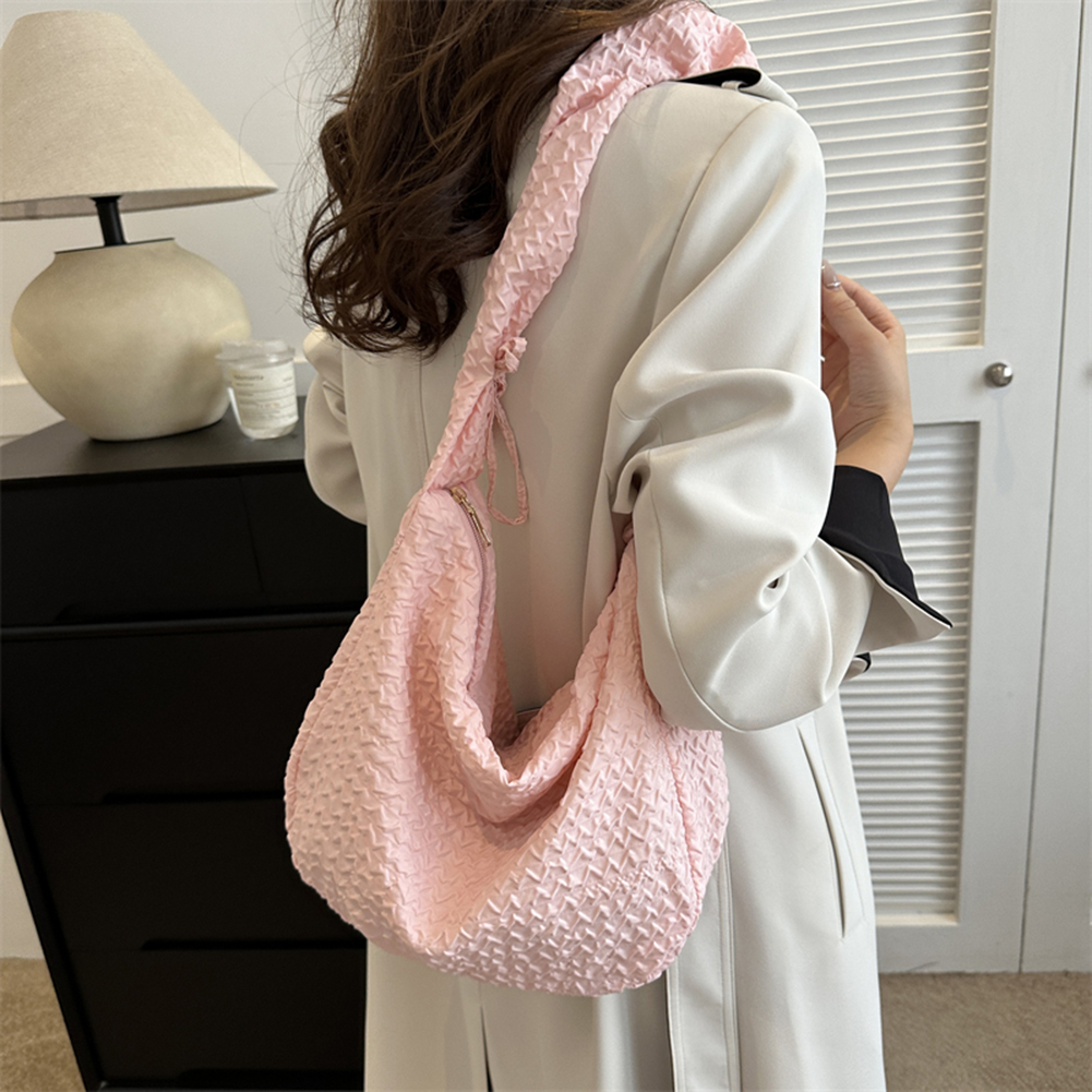 Quilted Crossbody Bag for Women Pleated Shoulder Bag Puffer Bubbles Cloud Bag Drawstring Handbags Purse Design Tote Shopper Bag
