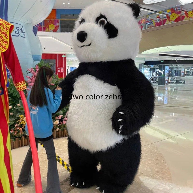 Inflatable Panda Cosplay Furry Costumes Giant Plush Bear Mascot Party Weddding Cosplay Costumes For Adult Man Women Girl Boy