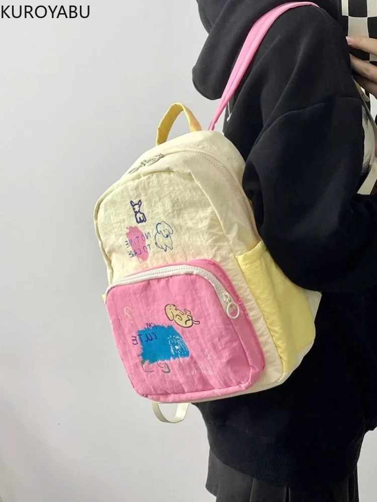 Backpack Womens Anime Cute School Bag Printing Graffiti Student Fashion Leisure Youth School Bag Large Capacity Y2k Bag 241111