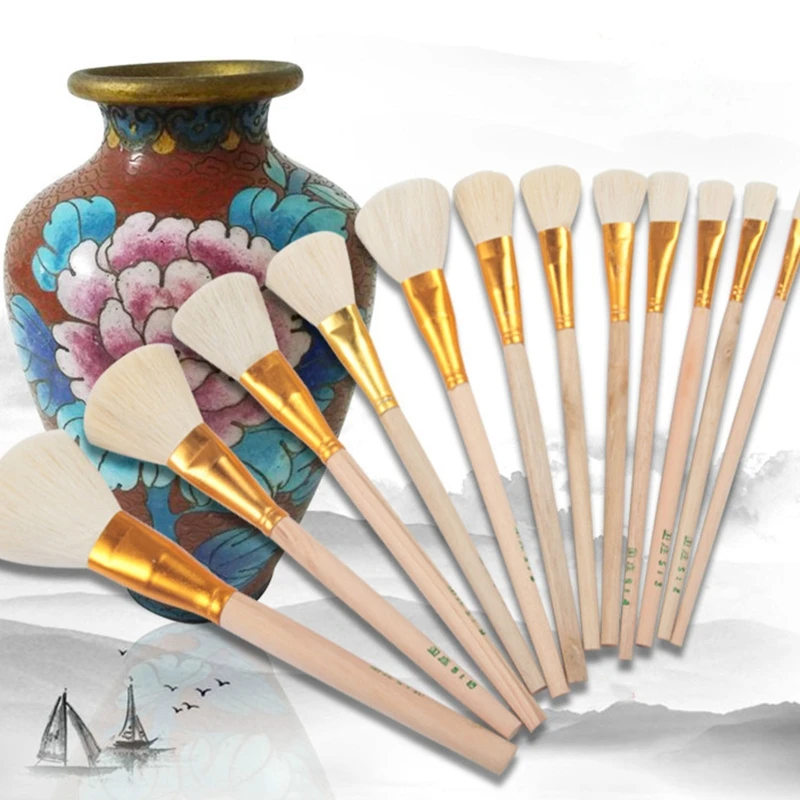 Pottery Art Wool Brush for Ceramic Glaze/Painting Coloring Watercolor Paint Acrylic Craft DIY Painting Pen Art Supplies
