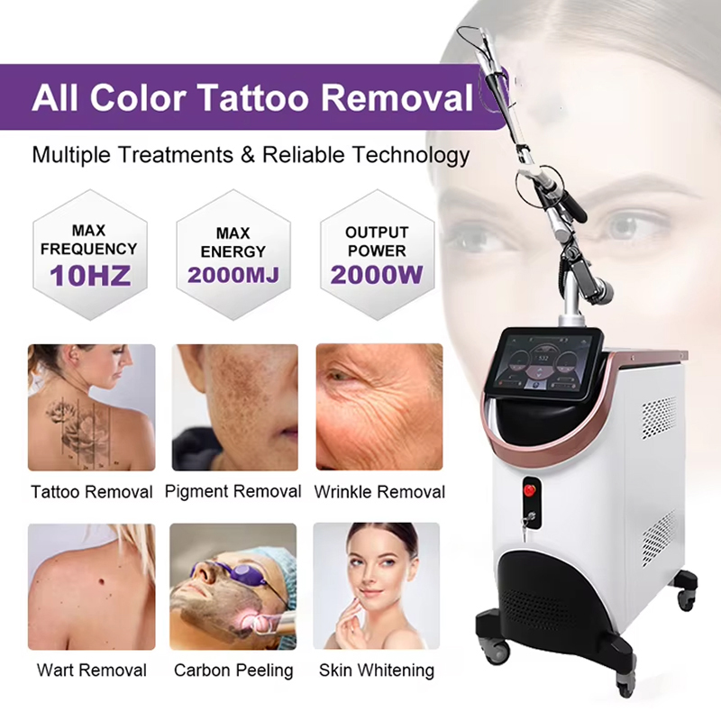 1064/532 laser nd yag picosecond pigmentation correction q switch tattoo removal machine for freckles remove
