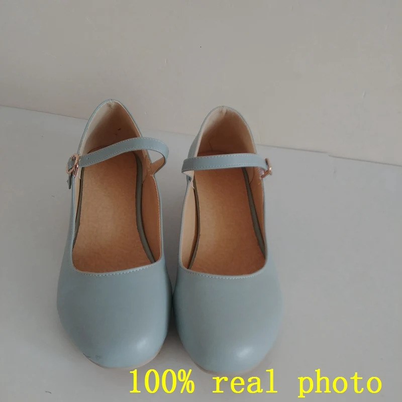REAVE CAT Buckle Sapatos Femininos Big size 34~43 Spring Summer Women Shoes Sandals 3.5cm Mid Heels Blue Beige QL4861 241112