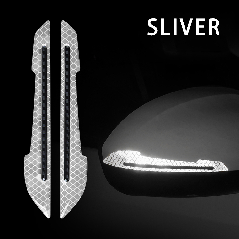 2PCS Car Safety Warning Tape Sticker Mark Styling Reflective Mirror Stickers for Auto DIY Decorative Accessories