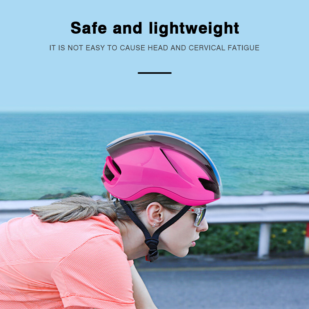Lightweight Bike Helmet Man Women Safety Helmet Outdoor Motorcycle Off-road Helmet with Rechargeable Tail Light 3d137