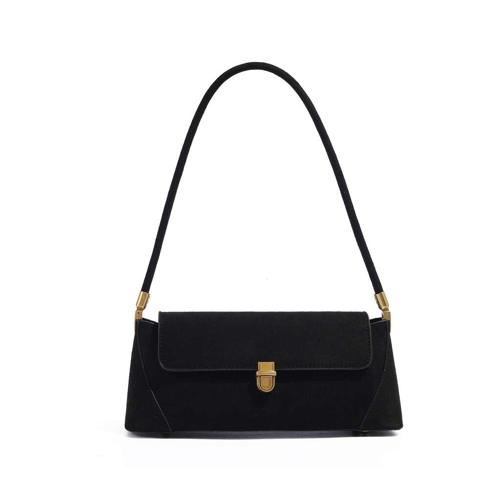 Premium sense 2024 flannelette single shoulder crossbody underarm women's fashion Baguette bag