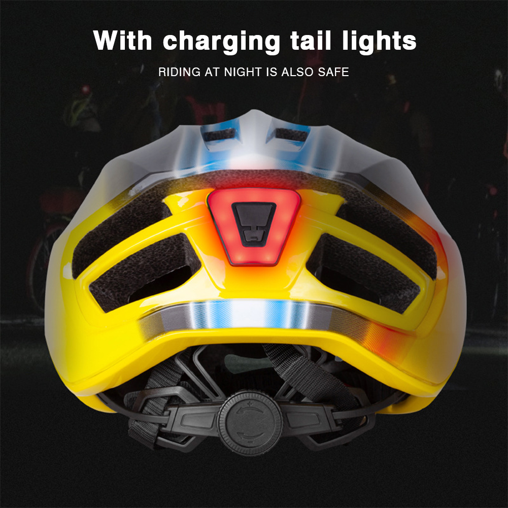 Lightweight Bike Helmet Man Women Safety Helmet Outdoor Motorcycle Off-road Helmet with Rechargeable Tail Light 3d137
