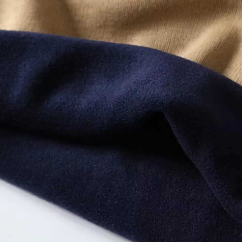 Winter Mens Sweater Half Collar Solid Color Wool Long Sleeve Mens Knitted Warm Pullover Sweater Mens Clothing W2411111