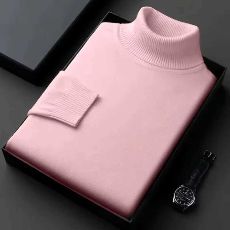 Mens anti pilling sports shirt high-quality knitted turtle neck sports shirt ultra-thin fit long sleeved floral solid color mens clothing W2411111