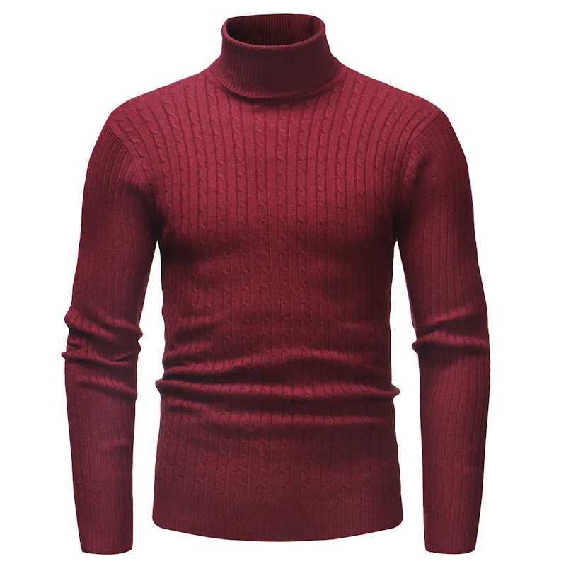 New mens solid color turtle neck striped sweater warm and casual floral sweater in 4 colors W2411111