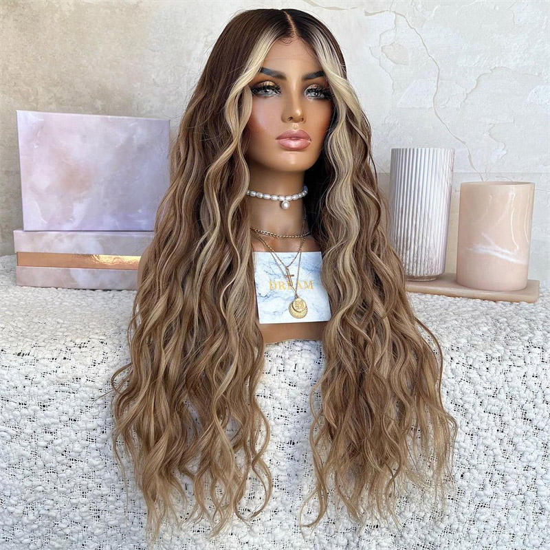 Free shipping Braziloian Highlight 13x6 HD Frontal Wig blonde Colored 200 Density 13x4 loose deep Wave Lace Front Human Hair Wigs For Women 34 36 Inch