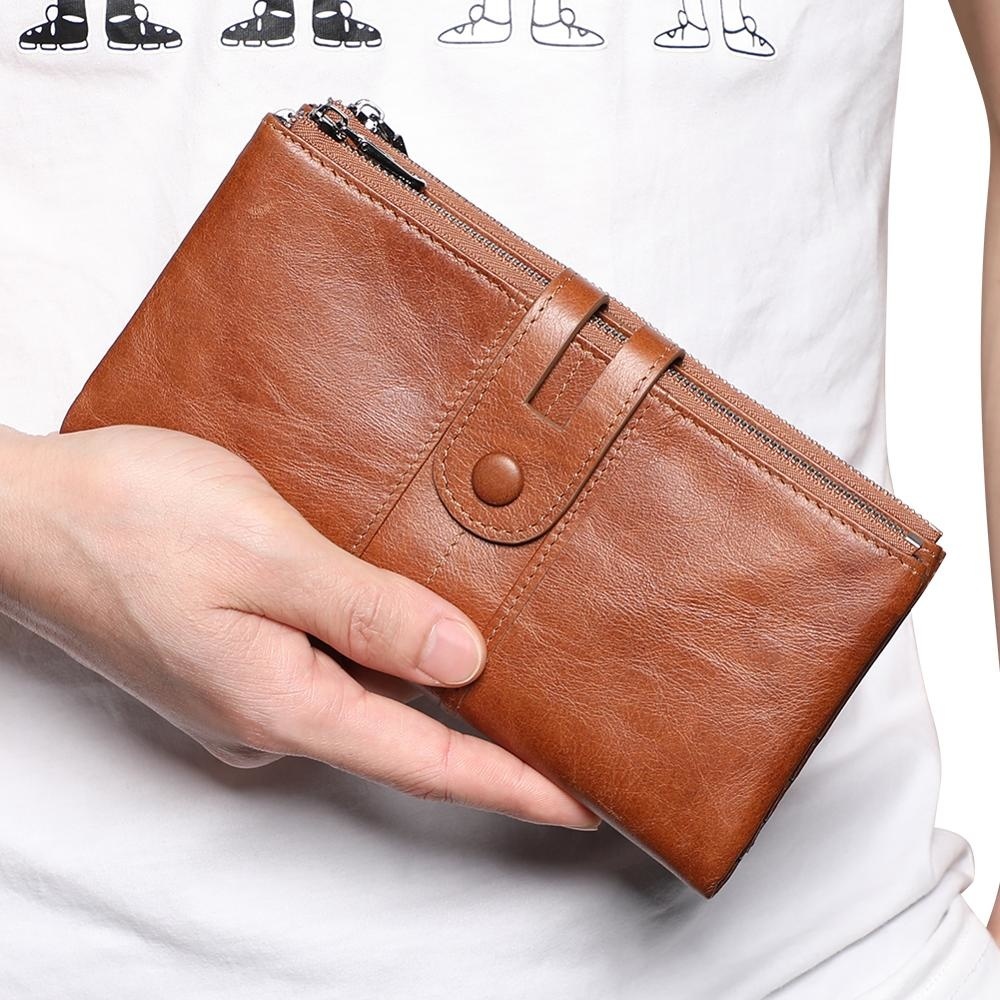 Sale Wallet Hot Genuine Leather Men Rfid s Male Card Holder Zipper Long Clutch Coin Purse New Design Unisex cb720