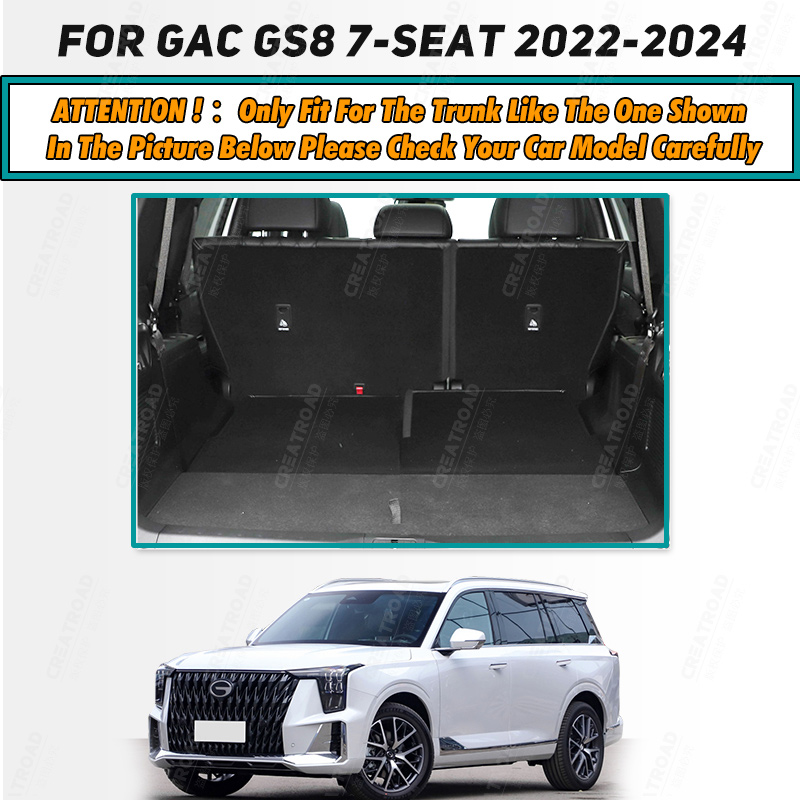 Auto Full Coverage Trunk Mat For GAC Trumpchi GS8 7-Seat 2022-2024 23 Car Boot Cover Pad Cargo Interior Protector Accessories d1bf6