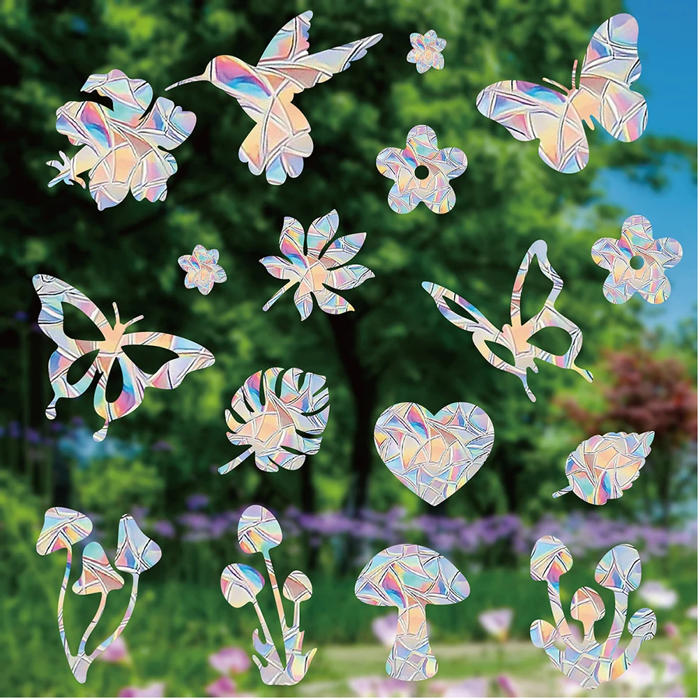 Window Film Rainbow Electrostatic Creative Chic Window Colorful Films Prismatic Butterfly Reusable Accessories Home Decorations smile