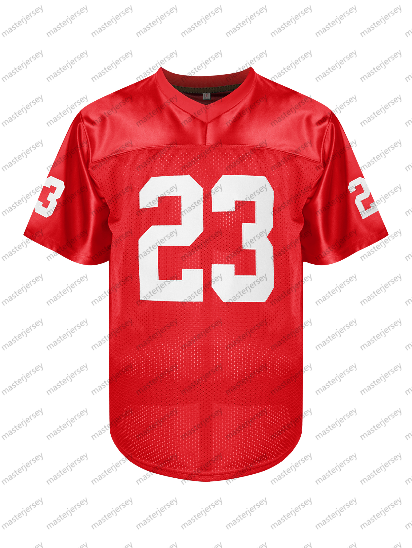 #23 McCAFFREY Comfy V-Neck Football Jerseys Men Mesh Embroidery For Training And Competition Breathable Moisture-Wicking Short Sleeve Top for Active J