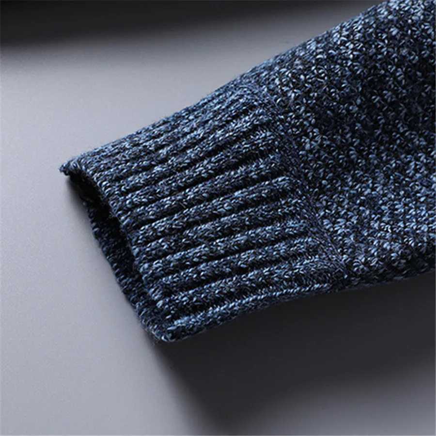 New 2024 Mens Sea Turtle Neck Sweater Casual Slimming Wool Pulling Flower Mens Half Zipper Winter Thick Warm Knitted Ultra Fine Knitted W2411111