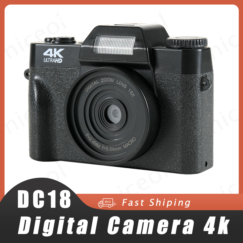 4K HD Digital Camera Auto Focus 48MP Vlogging Camera Anti-shake Retro Camcorder Integrated Recording 16X Zoom USB 2.0 Support TF f0501