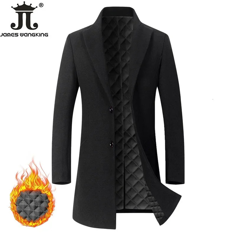 Autumn/Winter High end Fashion Boutique Warm Mens Solid Color Leisure Business Wool Coat Windproof Machine 241112