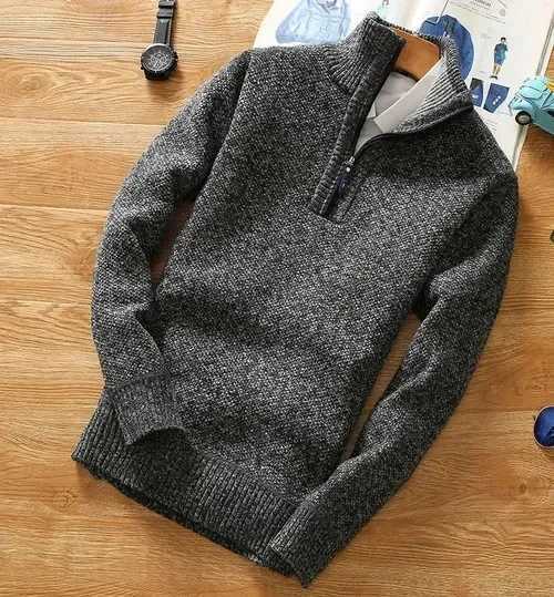 Customized Winter Mens Wool Thick Sweater Half Zipper Turtle Neck Warm Pull High Quality Mens Ultra Thin Knitted Wool Sweater W2411111