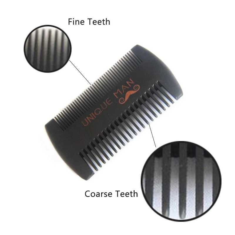 Black hair beard comb anti-static mens wooden comb wet curly thick wavy straight hair beard hair removal comb W241112
