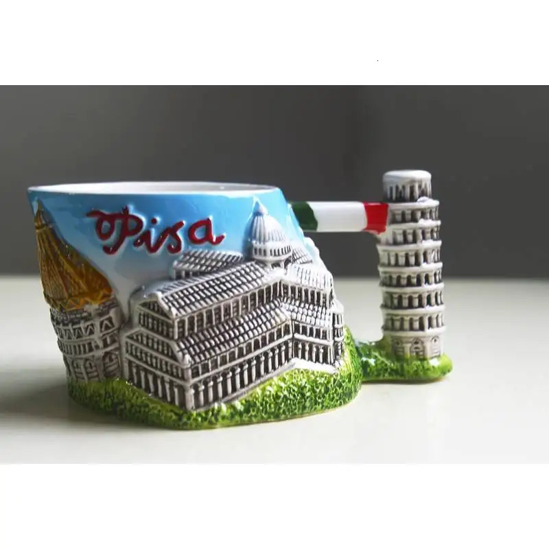 Creative Roman Italian Pizza Ceramic Cup Leaning Tower of Pisa Ceramics Coffee Cup Milk Coffee Cup Beverages Birthday Gift 241108