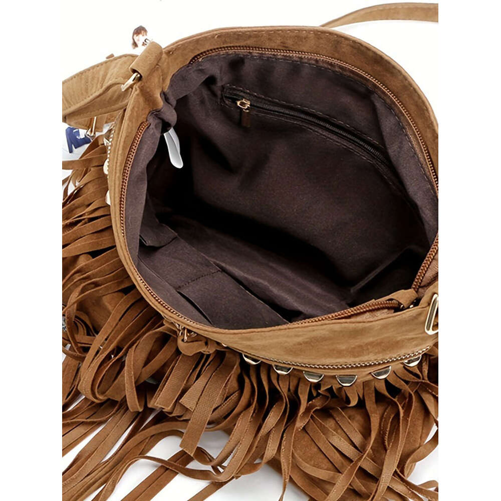 Autumn winter new crossbody for women fashionable Europe and the United States fashion veet willow nail fringe bag all