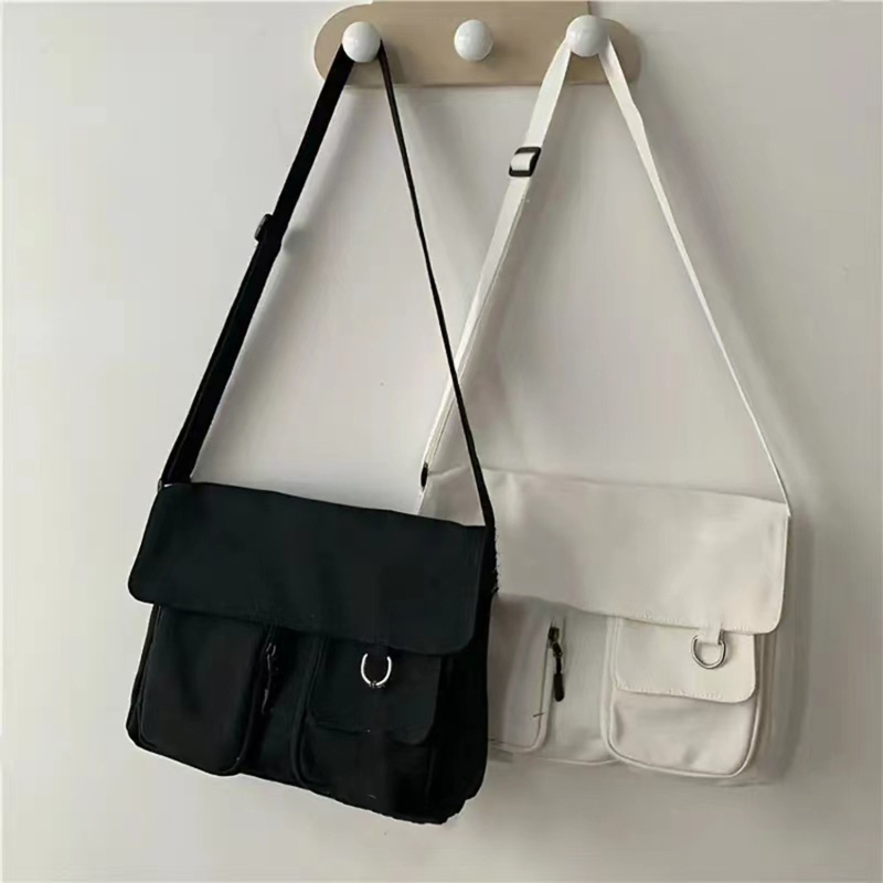 2023 Women Canvas Messenger Bag Youth Ladies Fashion Shoulder Bag Student Large Capacity Female Crossbody Bags Woman Packet