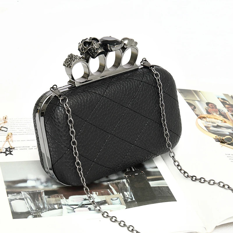 Promotion Sale Korean Fashion y Chain Diamond Lattice Dinner Clutch evening Bag Leather Womens Crossbody Shoulder 241111