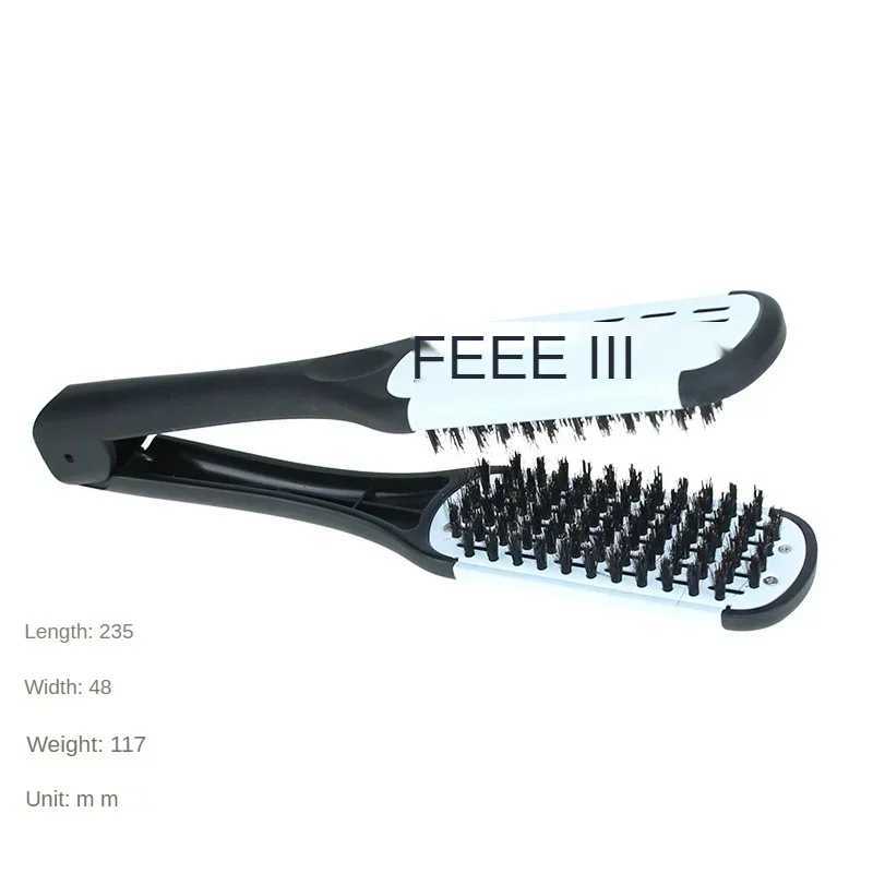 Natural ceramic plywood straight comb brush clip fiber optic styling hair care tool double-sided hair removal W241112