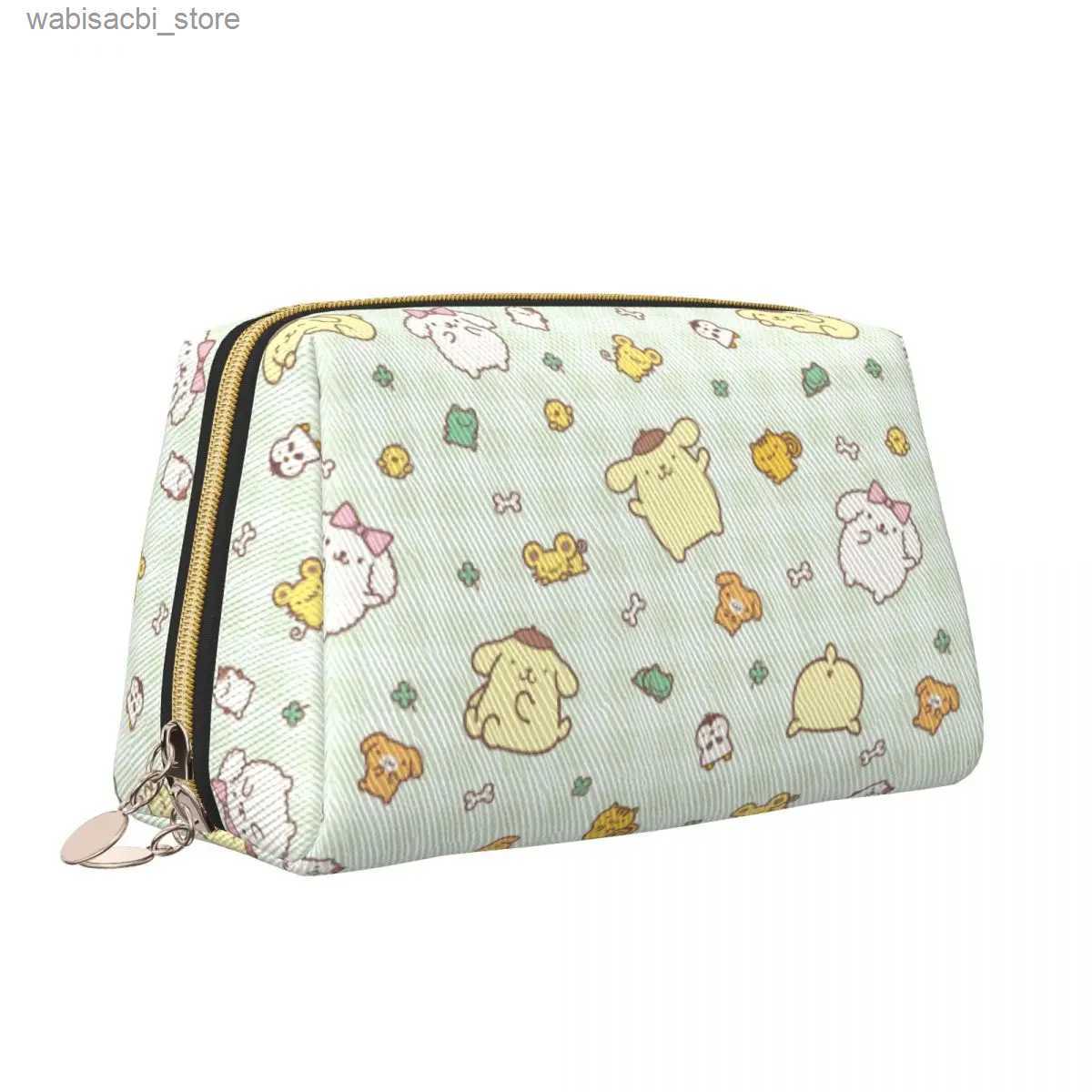 Cosmetic Bags Funny Pompompurin Leather Makeup Bag Trend Large Capacity Cosmetic Bags Accessories Woman Zipper Beauty Toiletry L49