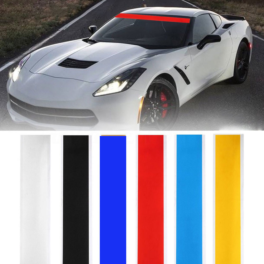 For A90 car windshield vinyl decals racing stripes sun visor decorative decal pulling