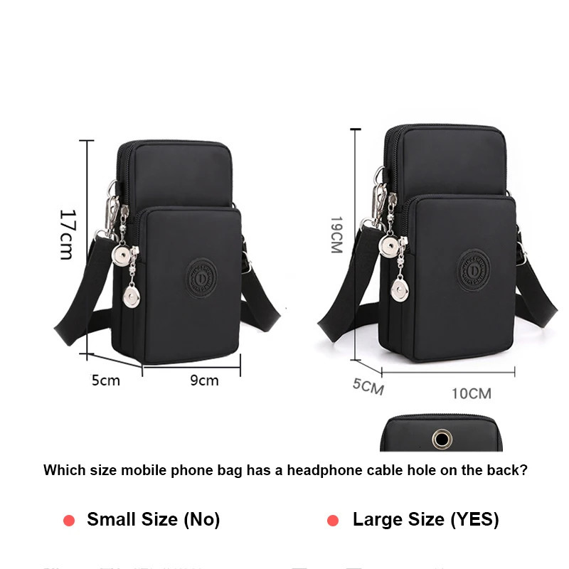 Women Mobile Phone Bag Nylon Cell Coin Purse Strap Shoulder Small Crossbody Bags for Wallet Travel 241111
