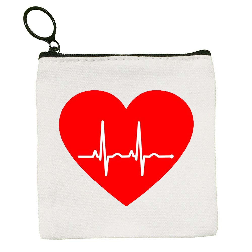 Medicine Art Nurse Life Red Heart ECG Hospital Design Coin Purse Zipper Wallet Key Bag Small Money Pocket Cute Kids Wallet Gift 2257c 5 35d68