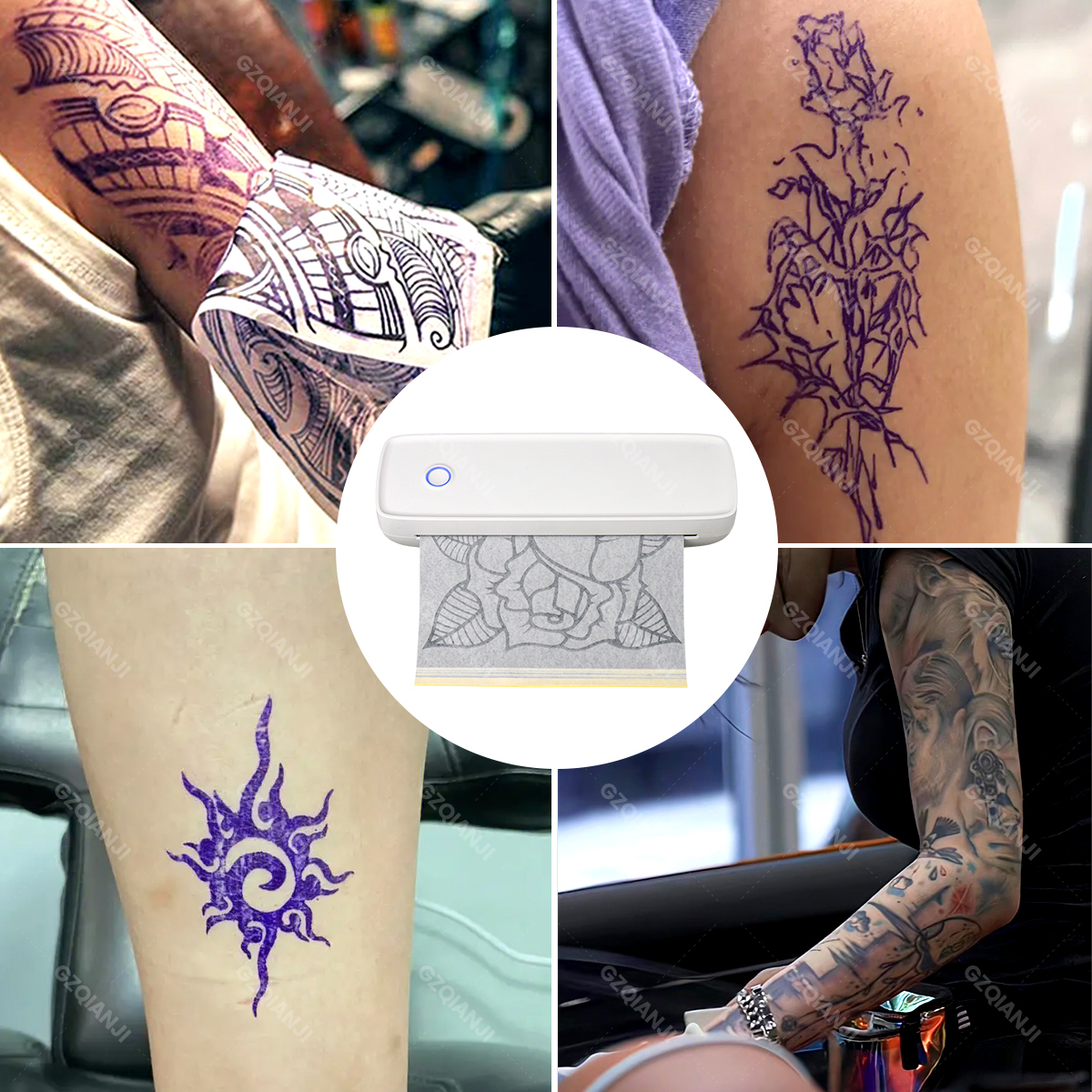 Portable new A4 Tattoo Transfer Stencil Printer Bluetooth USB Mobile Thermal 2025 PDF JPG Document HD Printing hine Fine Arts White