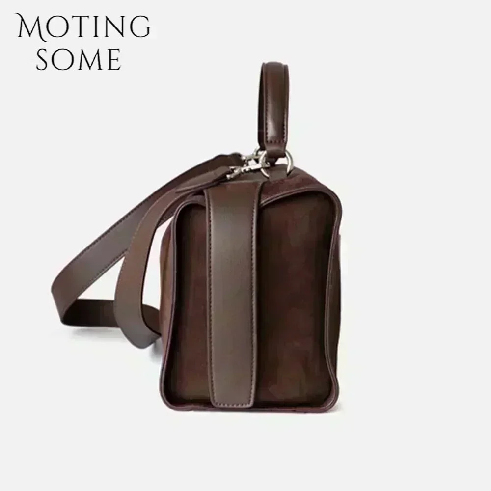 MS y Leather Women Bags Crossbody Boston Bag Soft Frosted Cowhide Handbag Autumn Daily Purses Casual Tote 241111