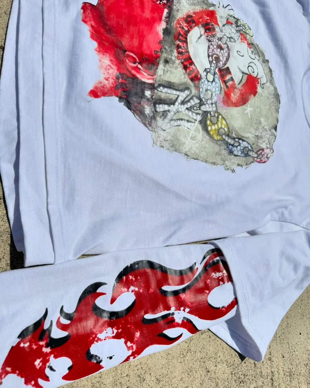 Street Retro Fashion Mens T-shirt Y2K Fashion Personalized Long Sleeve Mens and Womens Hip Hop Casual Loose Top 241112