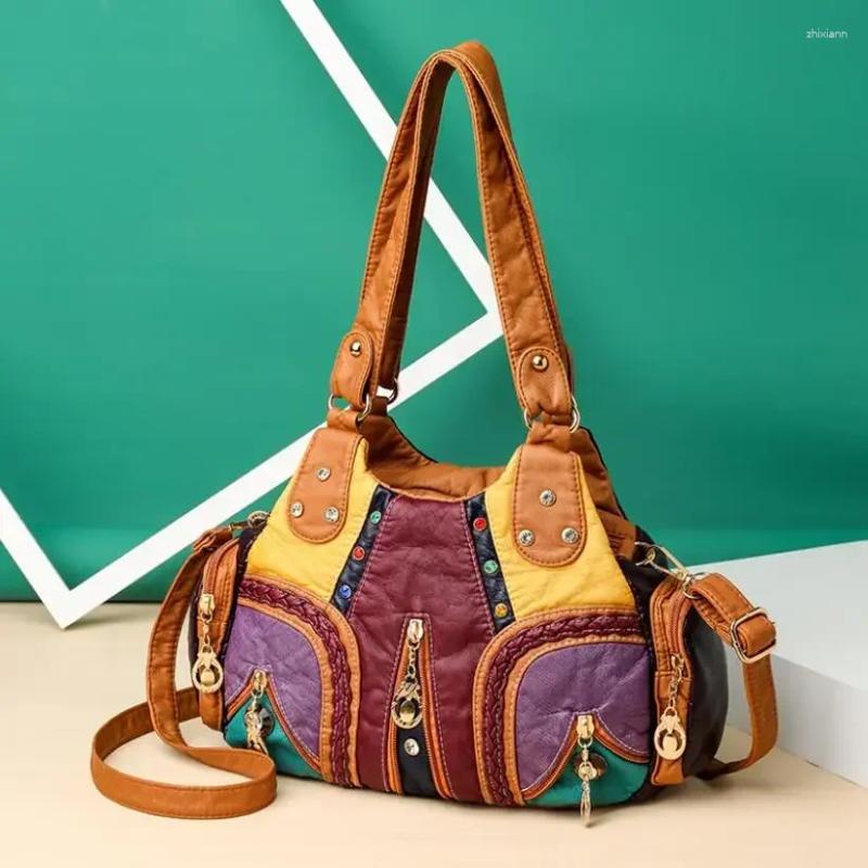 2025 NEW 2025 NEW Drawstring Multi Pocket Soft Sheepskin Shoulder Bags For Women Large Capacity Shopping Crossbody Hobo European Tote Handbag zhanyish