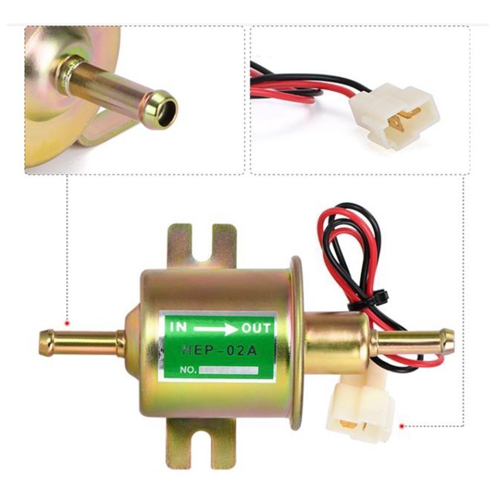 Universal Electric Fuel Pump Low Pressure Bolt Fixing Wire Diesel Petrol 12V HEP-02A For Car Carburetor Motorcycle ATV